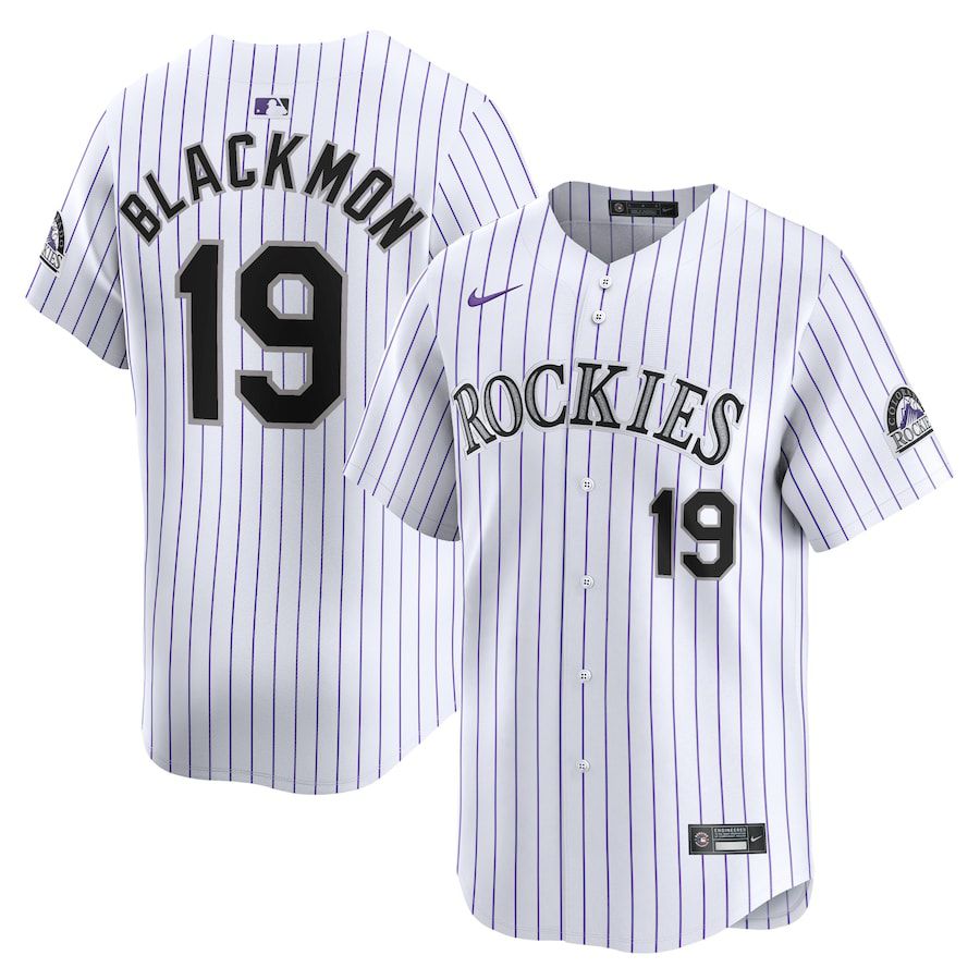 Men Colorado Rockies 19 Charlie Blackmon Nike White Home Limited Player MLB Jersey